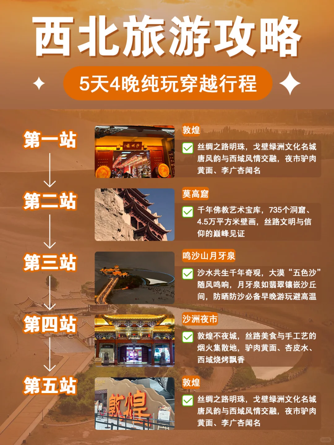 西北旅游攻略|5天4夜懒人游‼不绕路