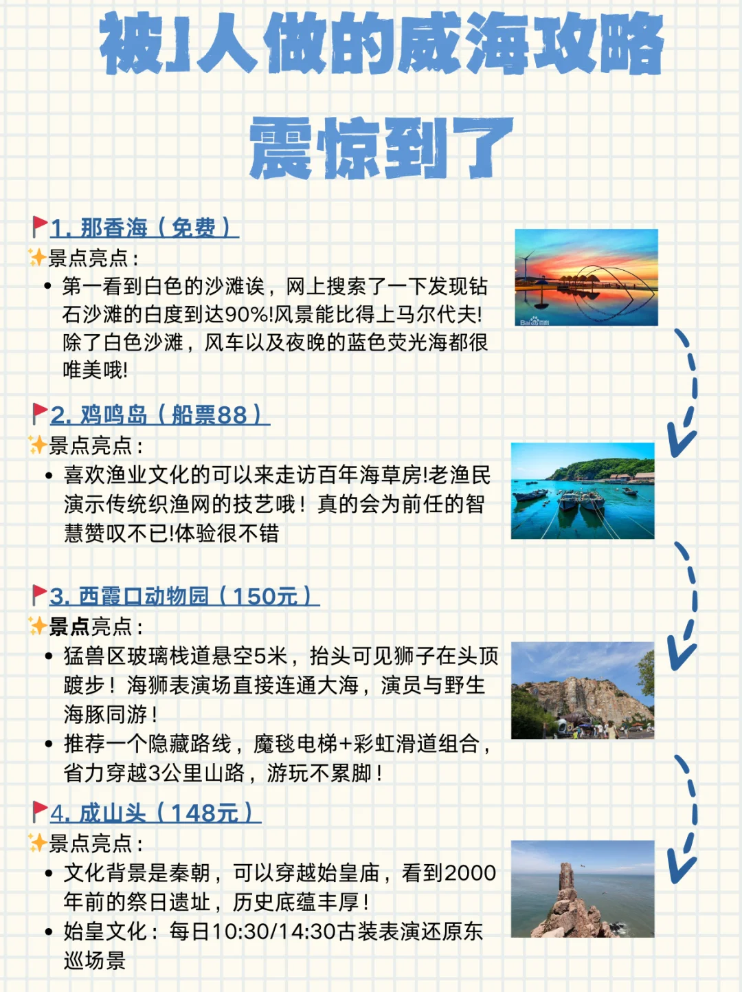 被J人做的威海旅游攻略震惊到了