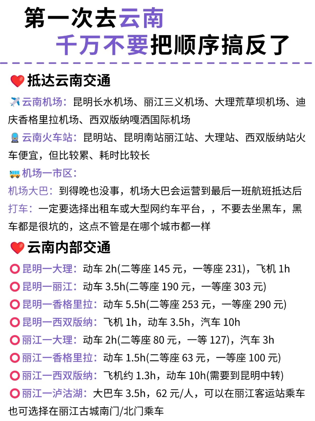 云南旅游攻略（路线版），来的姐妹👭码住！