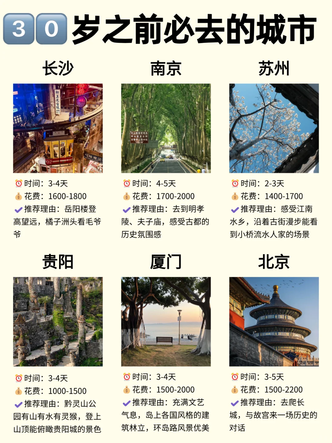 ✨30 岁前必打卡的宝藏城市！