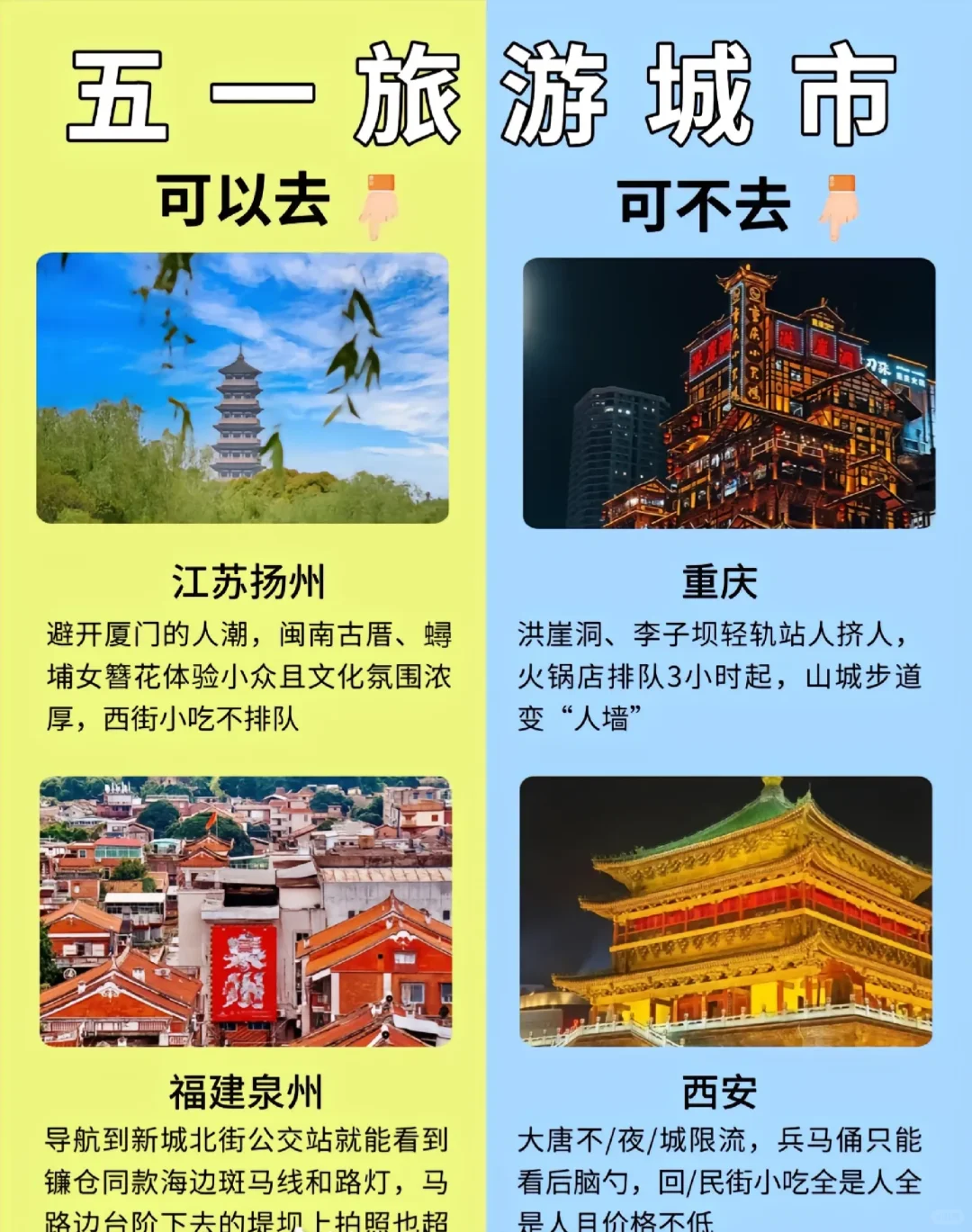 你可以不知道这些五一旅游城市