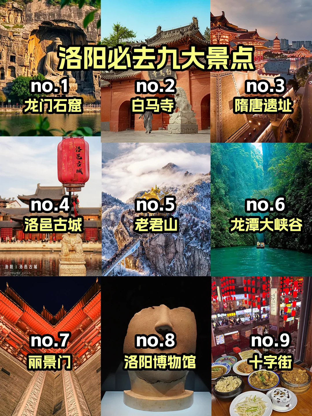 洛阳必去九大景点,你都去过哪些?