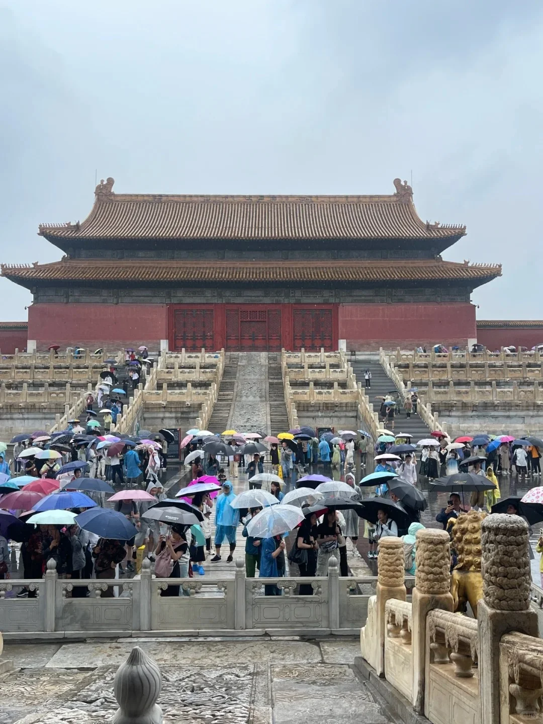 5.9🎈故宫下雨实况，要淋崩溃了😱