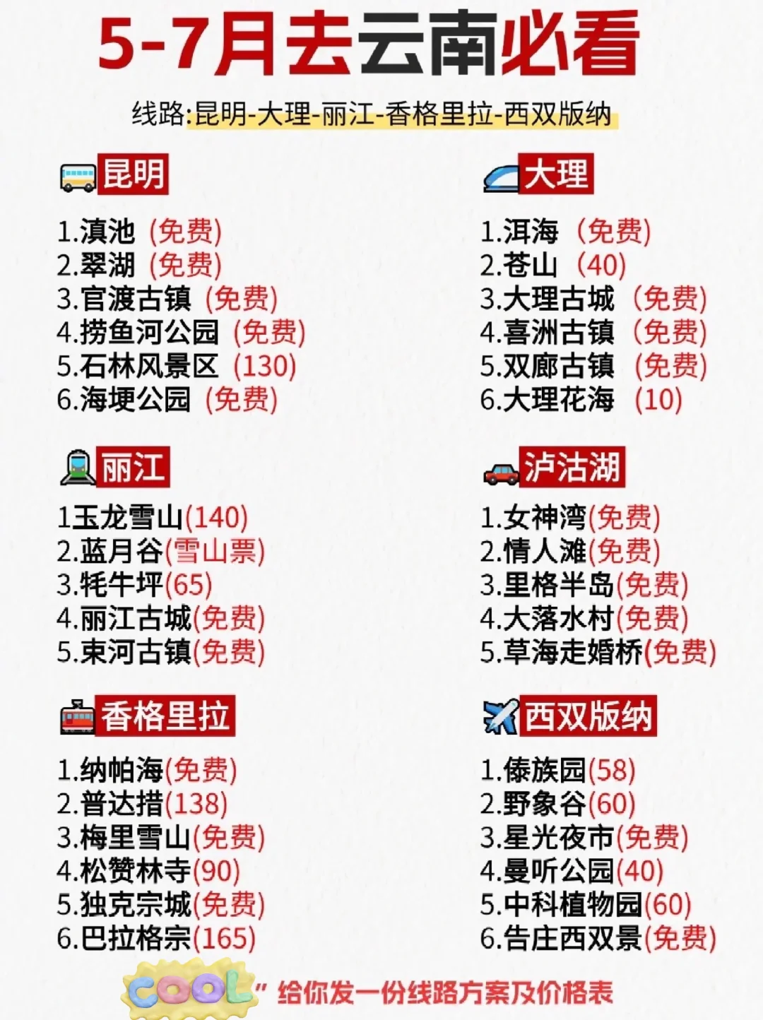 🍃云南夏日暴走指南5-7月预算党必备路线