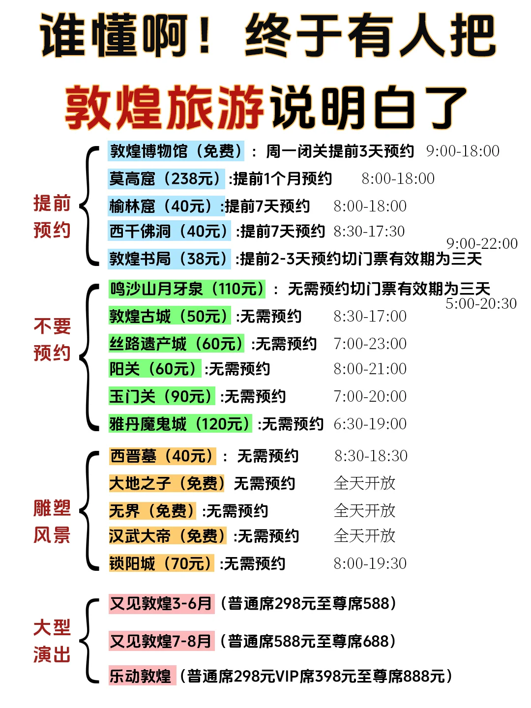 熬夜整理敦煌旅游攻略公主请收藏