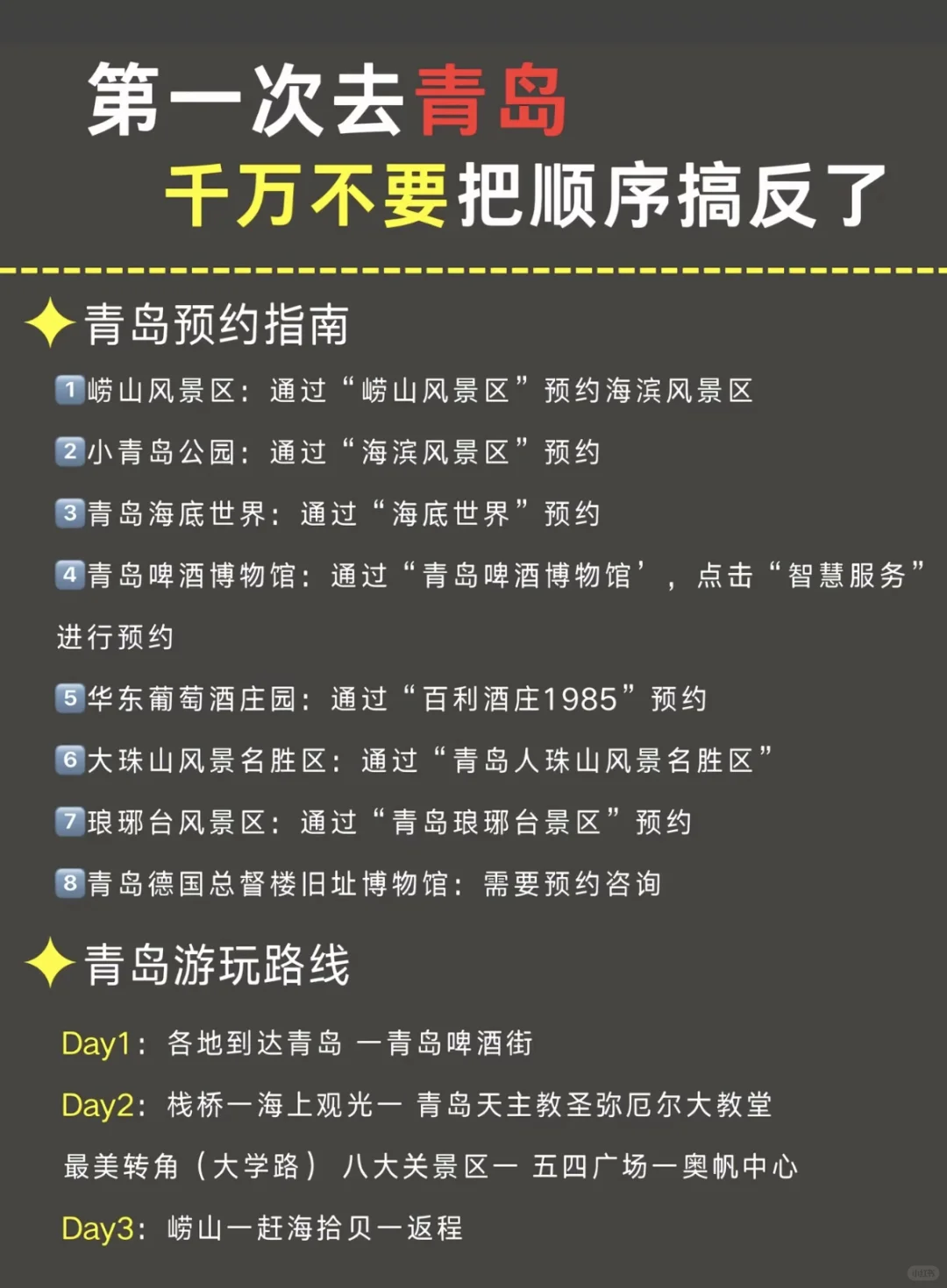 青岛旅游 | 首刷必看，顺序别搞错😭