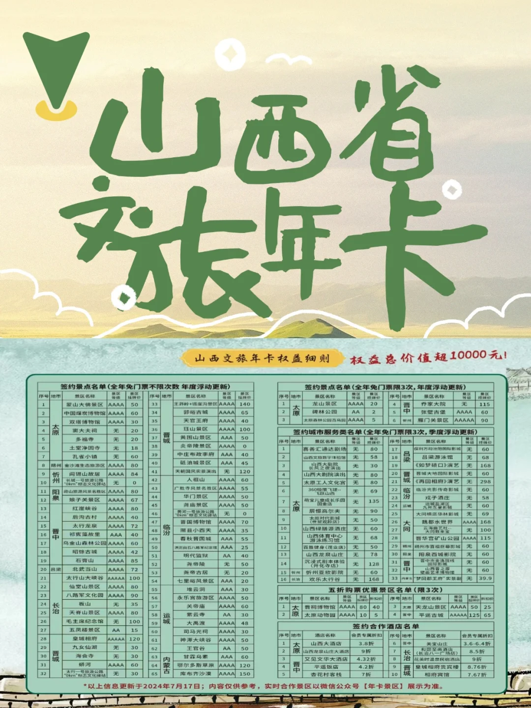 ✨山西文旅卡｜一大波景区正在向你走来✈️