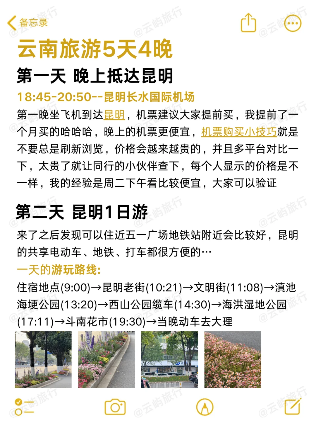 云南旅游5天4晚攻略♥人均1000➕