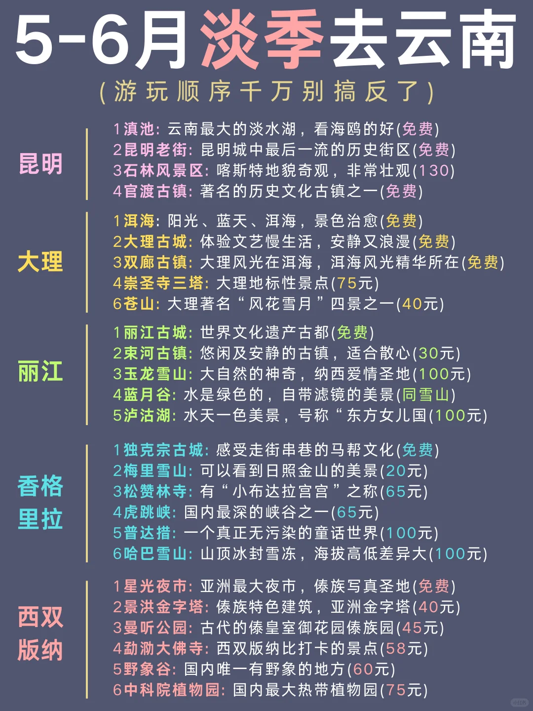 5-6月淡季来云南旅游♥不踩雷的旅游攻略