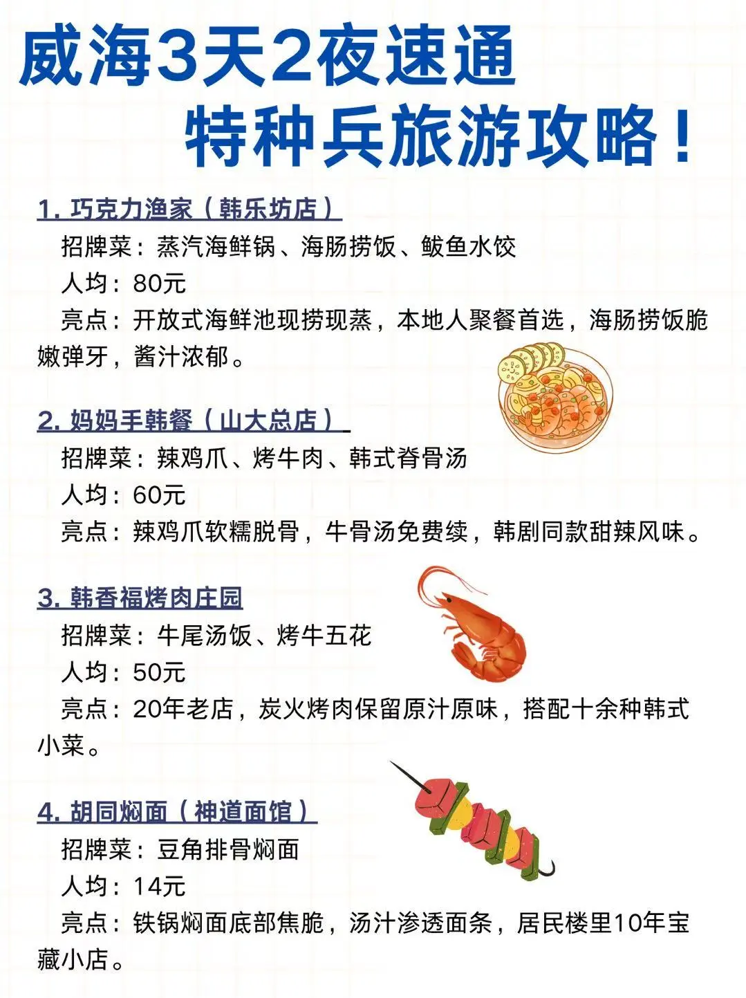 威海3天2夜速通，特种兵旅游攻略!