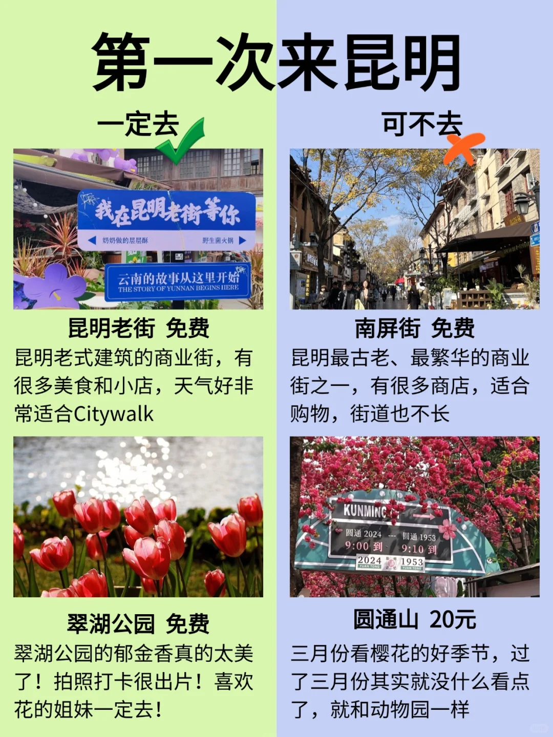 第一次去昆明，一定要去🆚可以不去