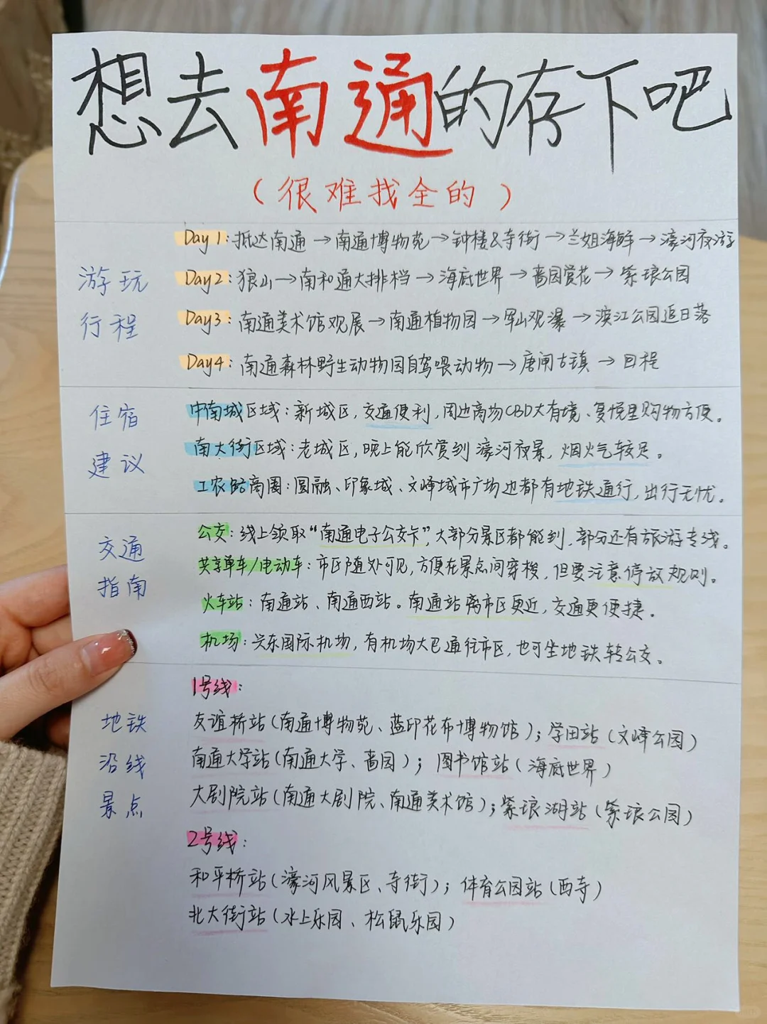 3-5月的南通超值得来（土著手写旅游攻略版）