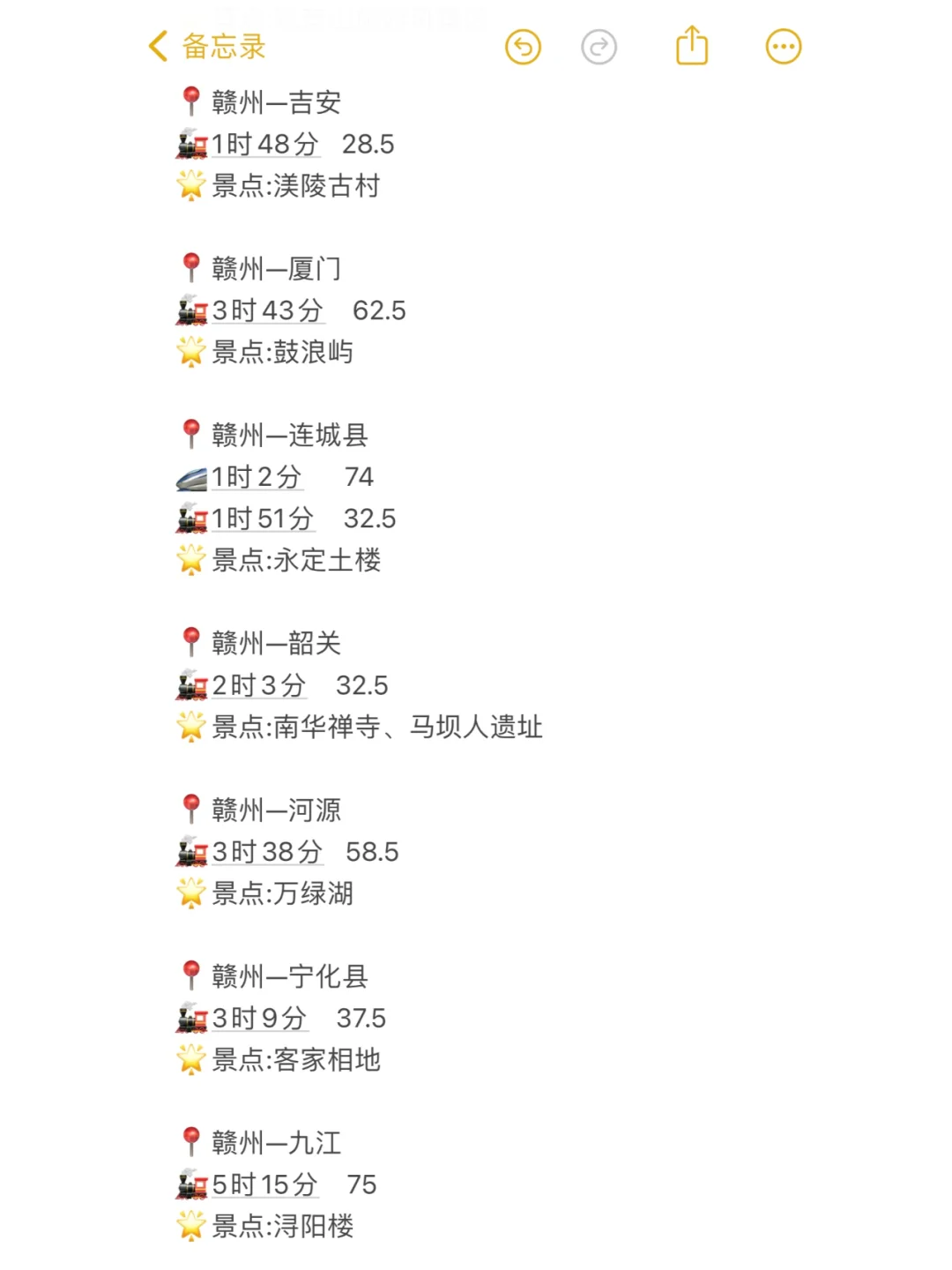 赣州100以内直达城市（周边游）更全版