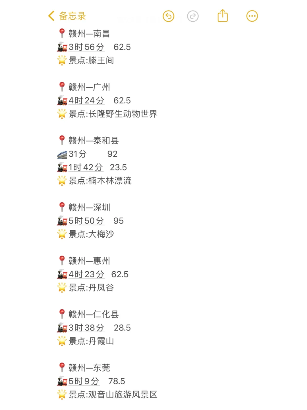 赣州100以内直达城市（周边游）更全版