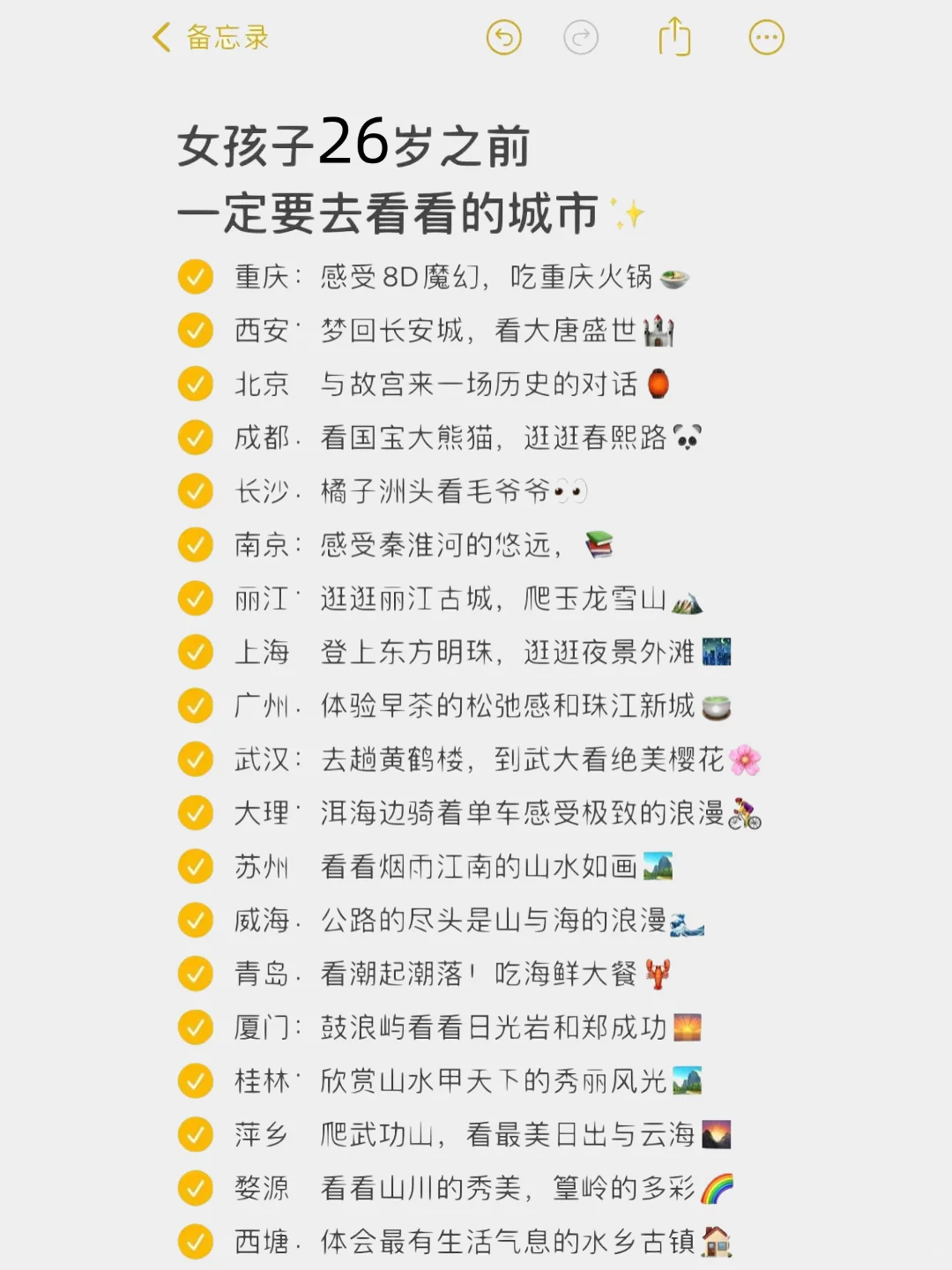 女孩子们26岁之前一定要旅游的宝藏城市❗️