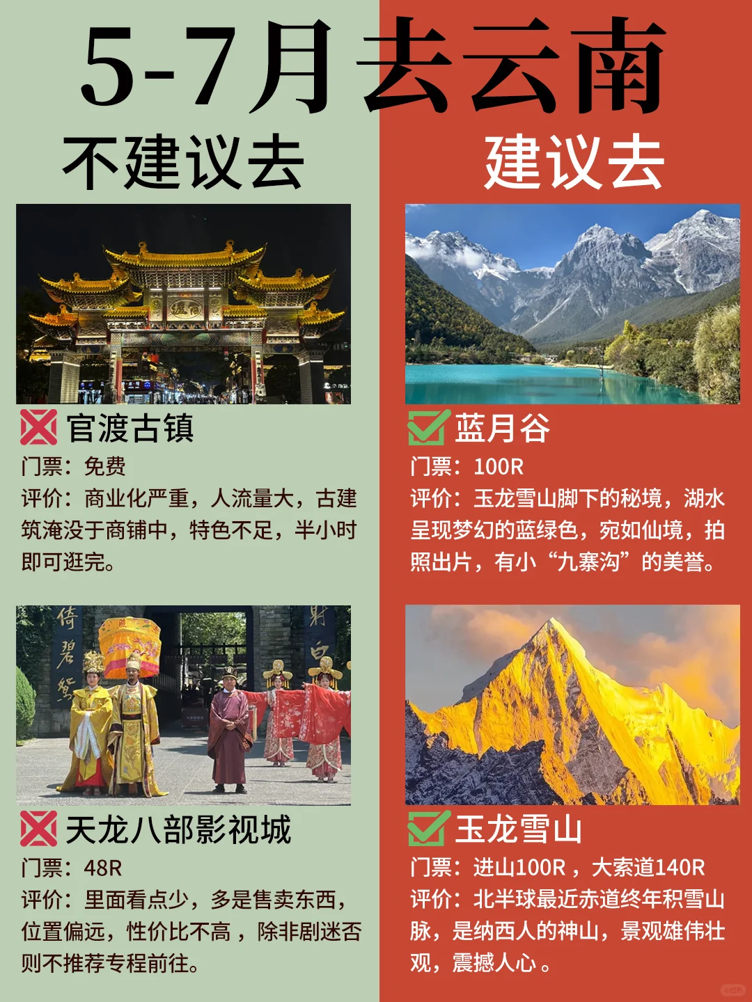 5-6月云南最新攻略，建议去🆚不建议去
