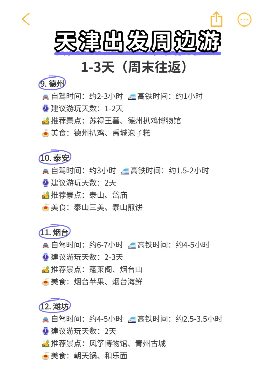 天津周边游，周末小长假旅游目的地