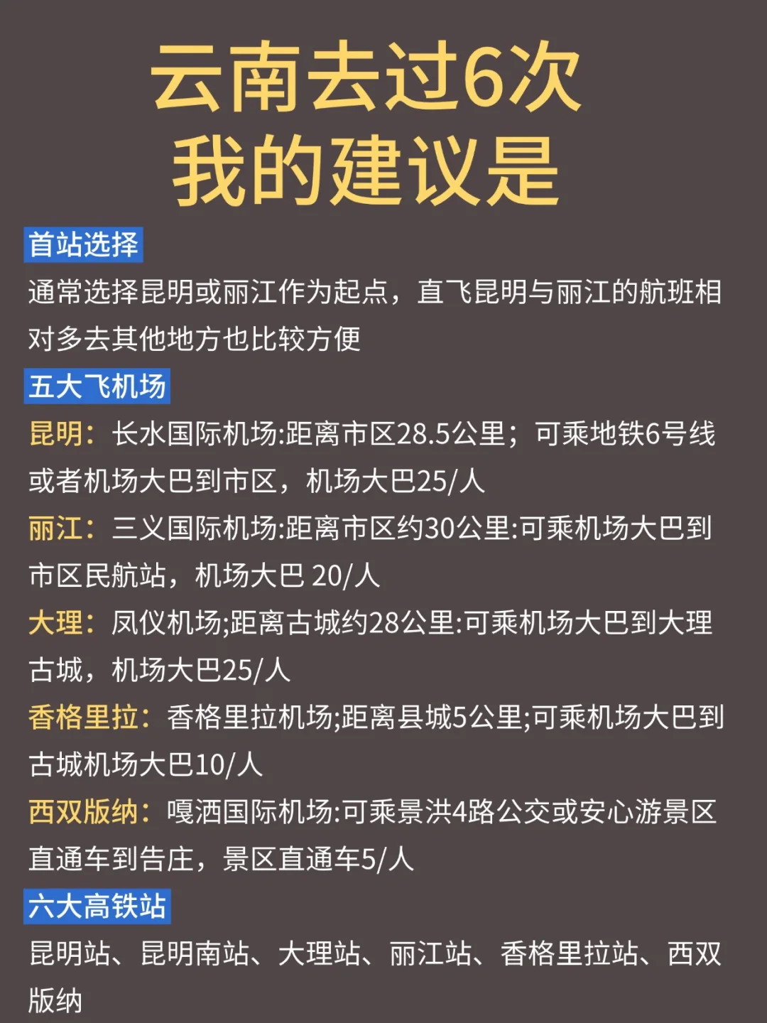 云南去过6次，我的建议是。。。