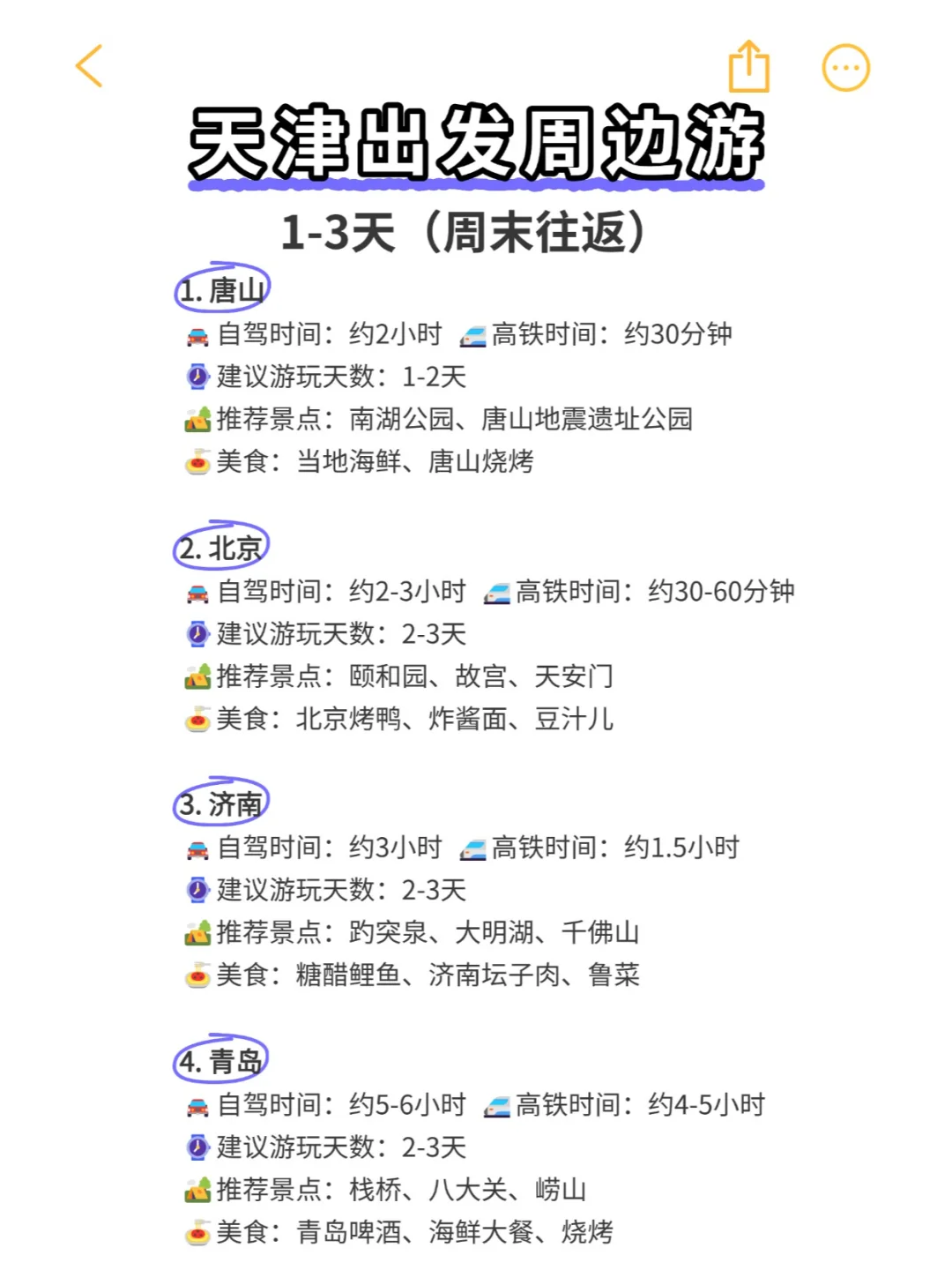 天津周边游，周末小长假旅游目的地