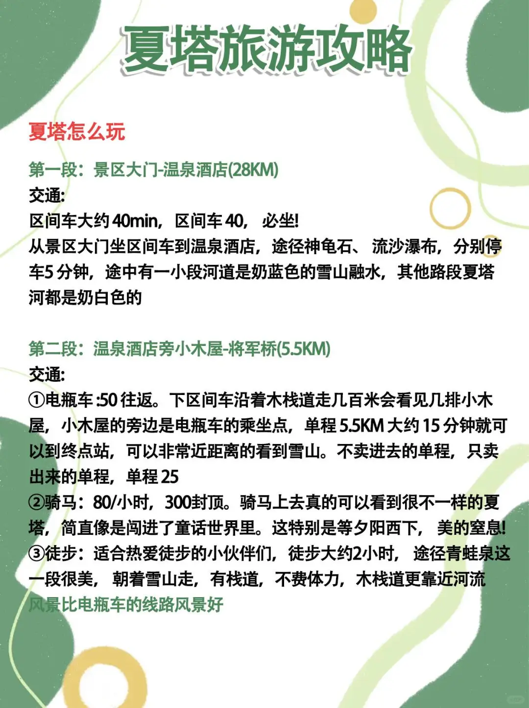 夏塔旅游路线图💫一张图看懂夏塔👍🏻