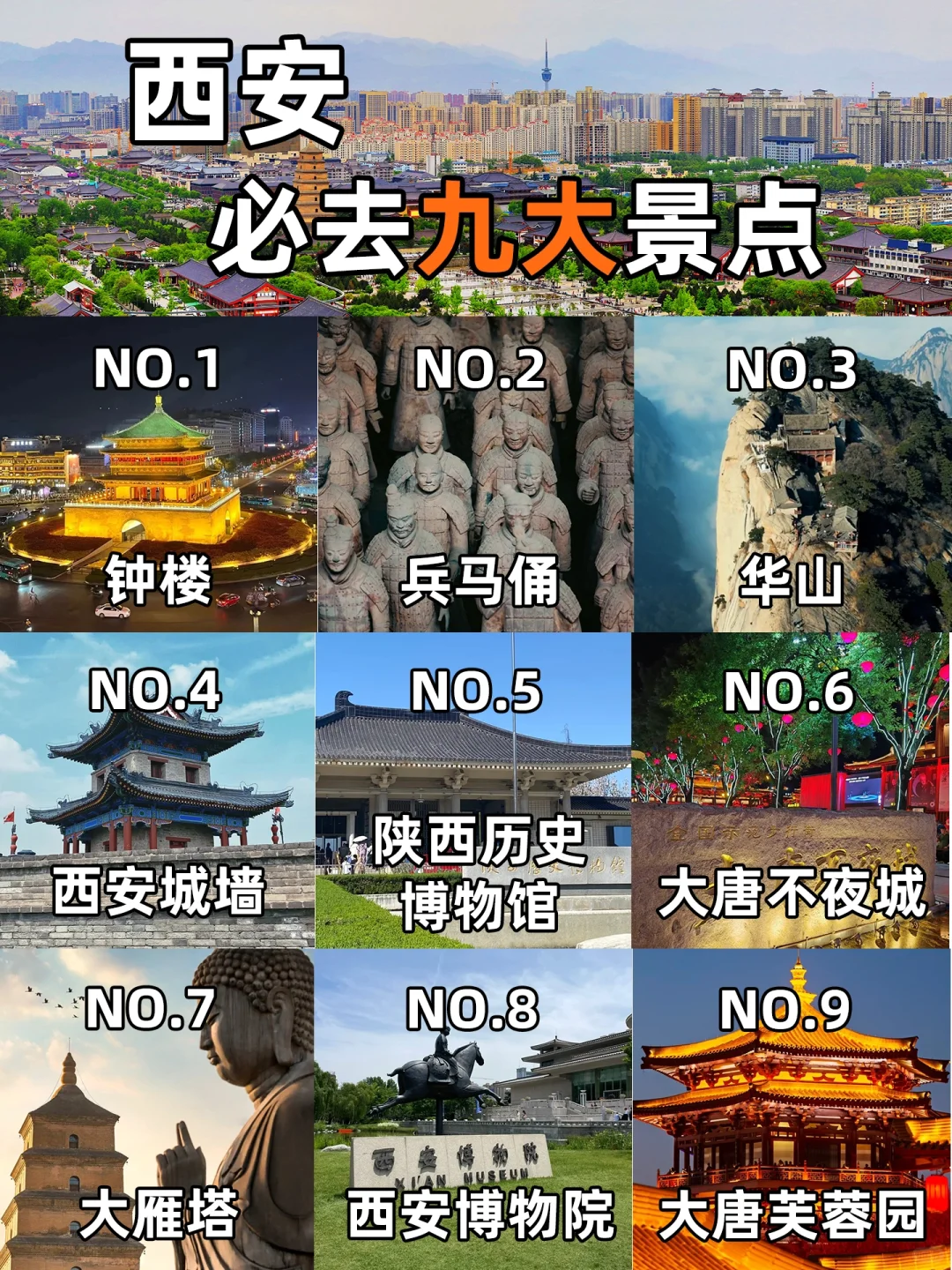 西安必去的9大景点📍看着一篇就够了