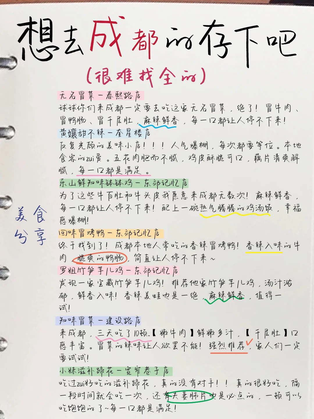成都超全手绘攻略🔥含景点予约🖕