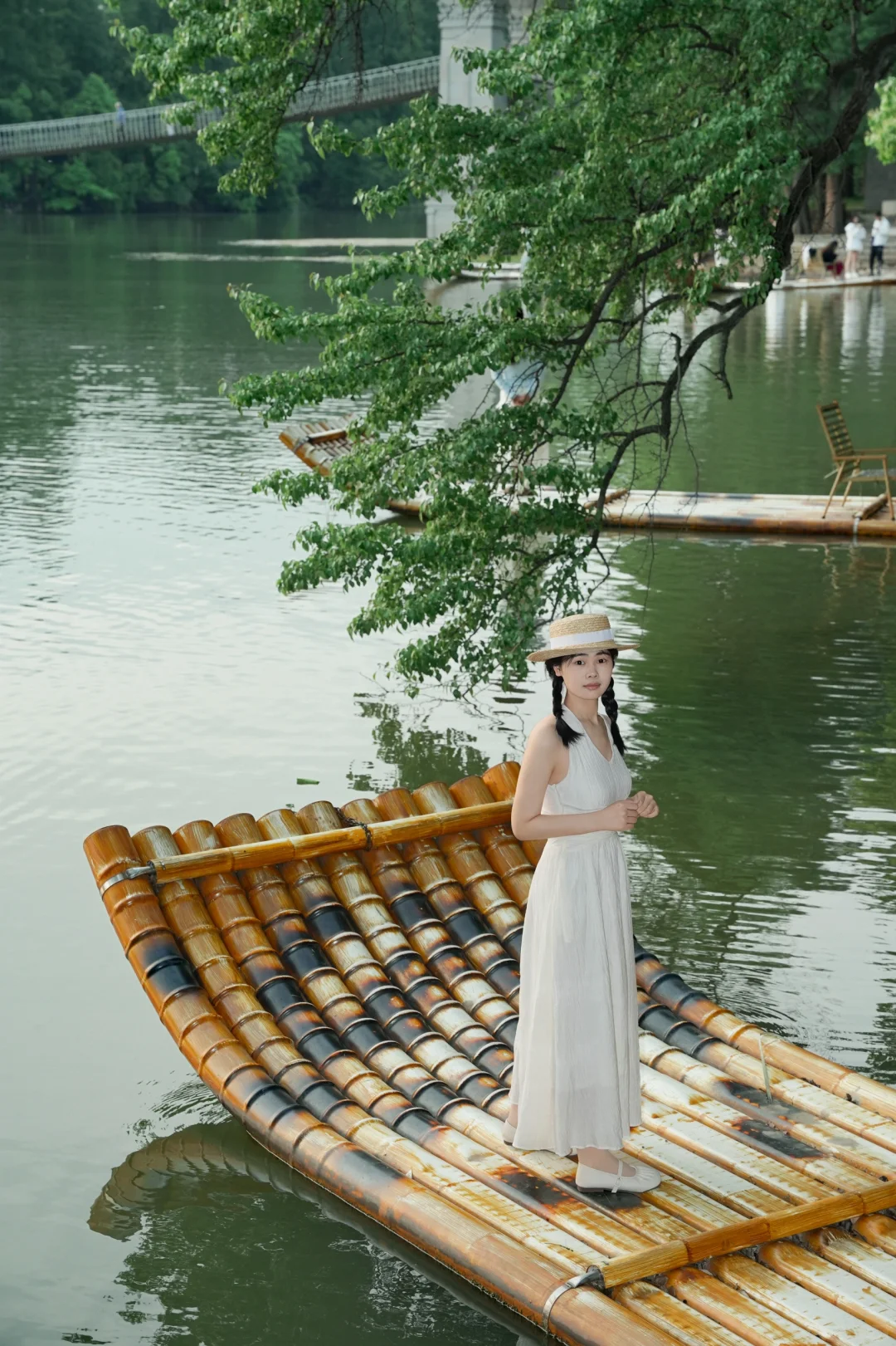 不是江南，是武汉东湖落雁竹筏