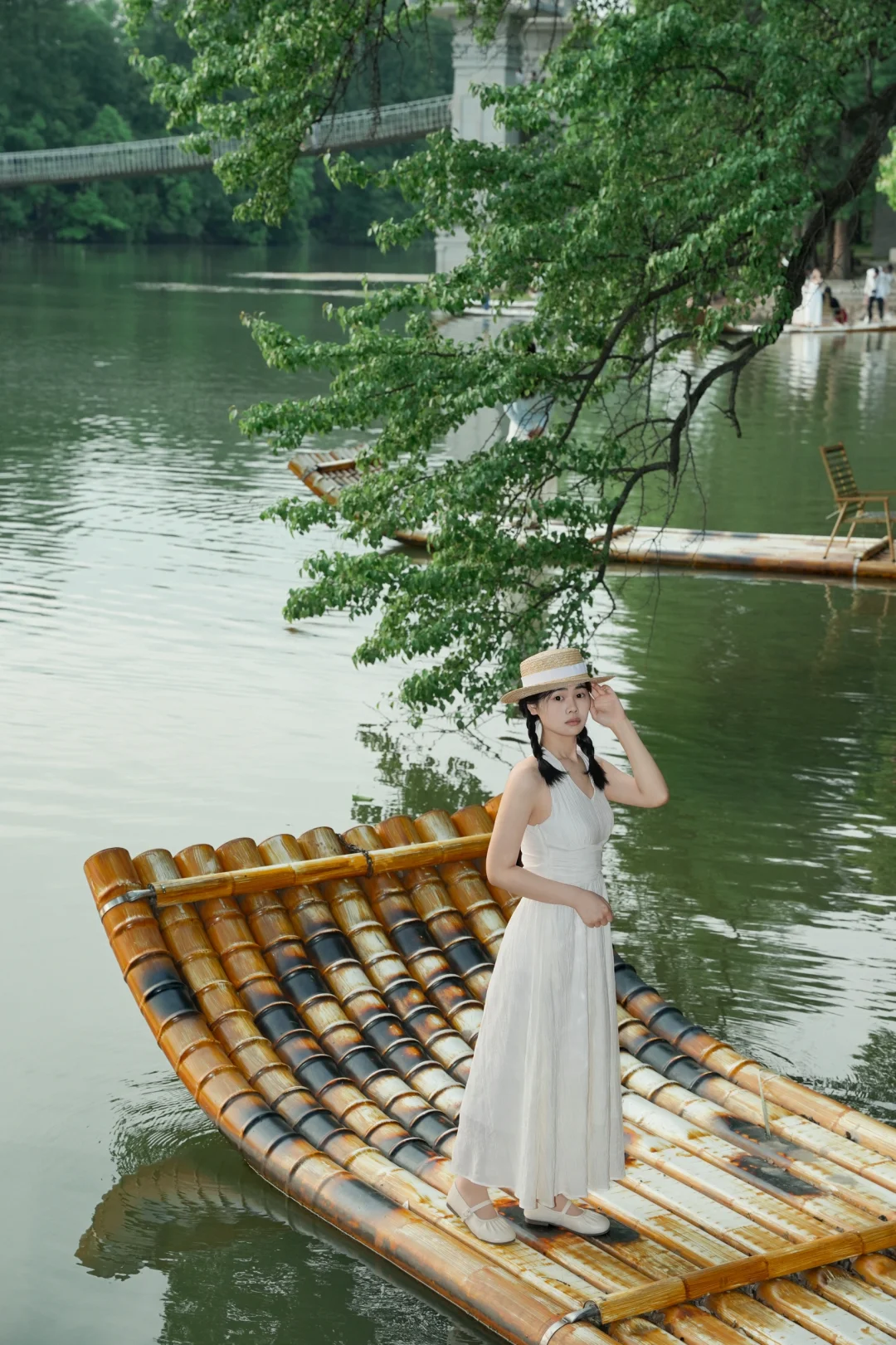 不是江南，是武汉东湖落雁竹筏