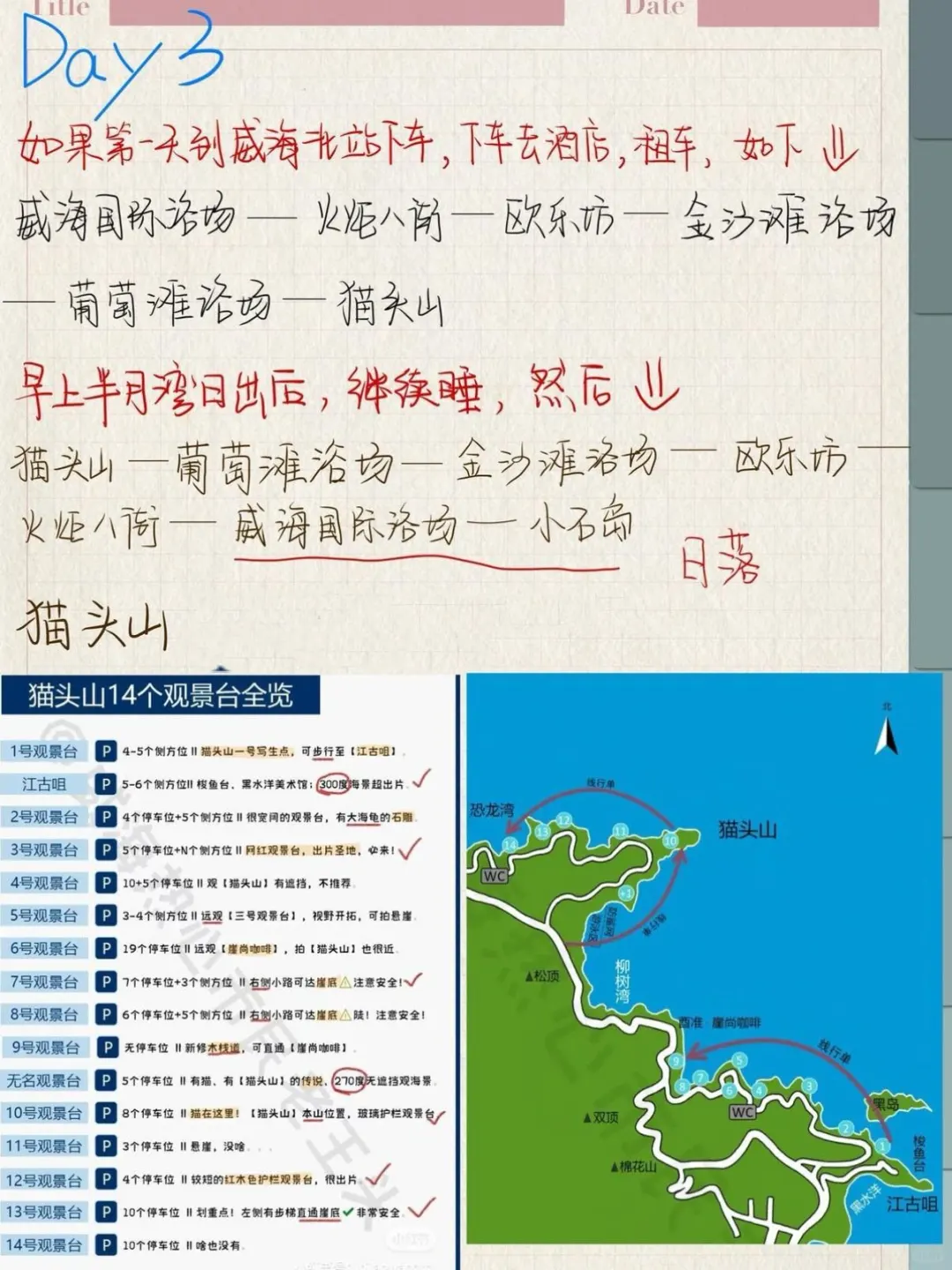 超详细版威海3天旅游攻略，亲身体验！！