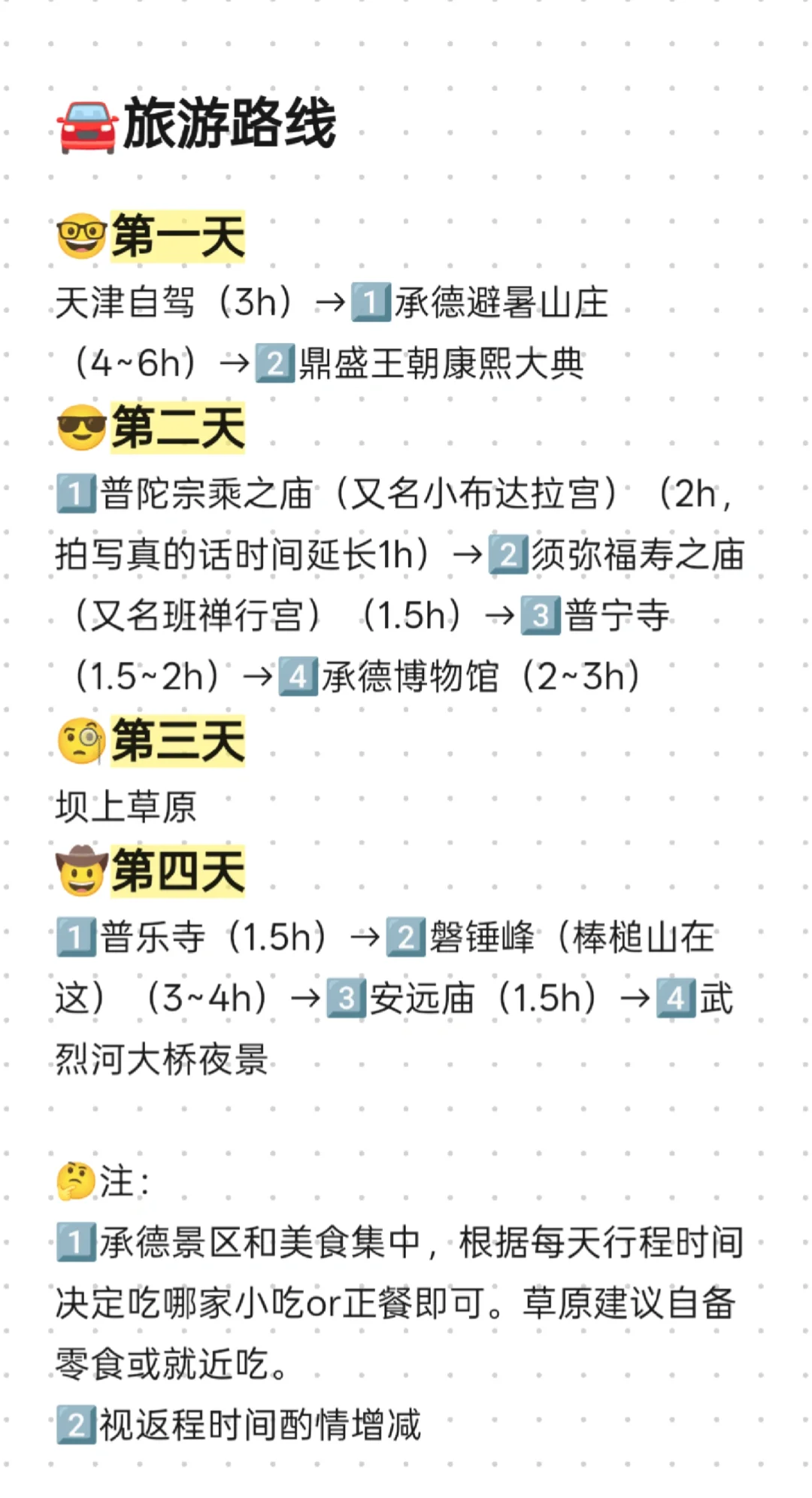 承德2~4天旅游这一篇就够啦❗