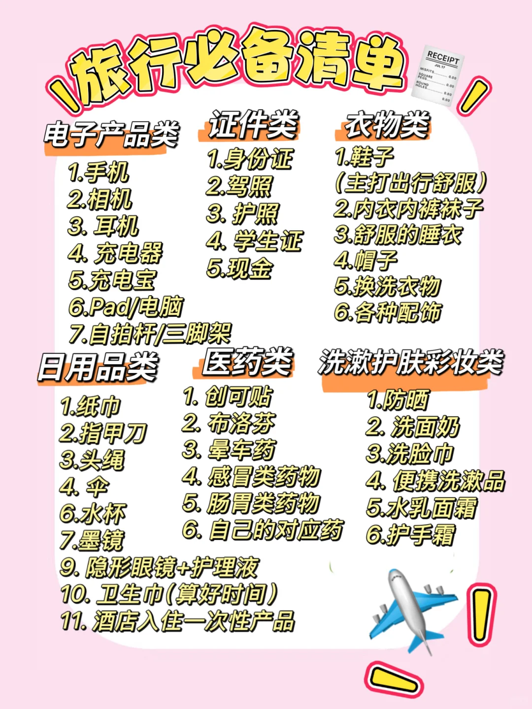 外出旅行必备清单来啦‼️建议收藏⚠️