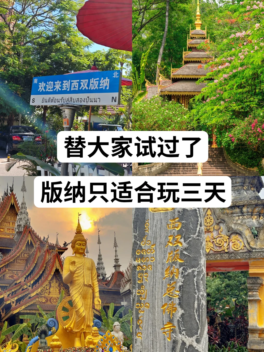 替大家试过了，西双版纳只适合玩三天