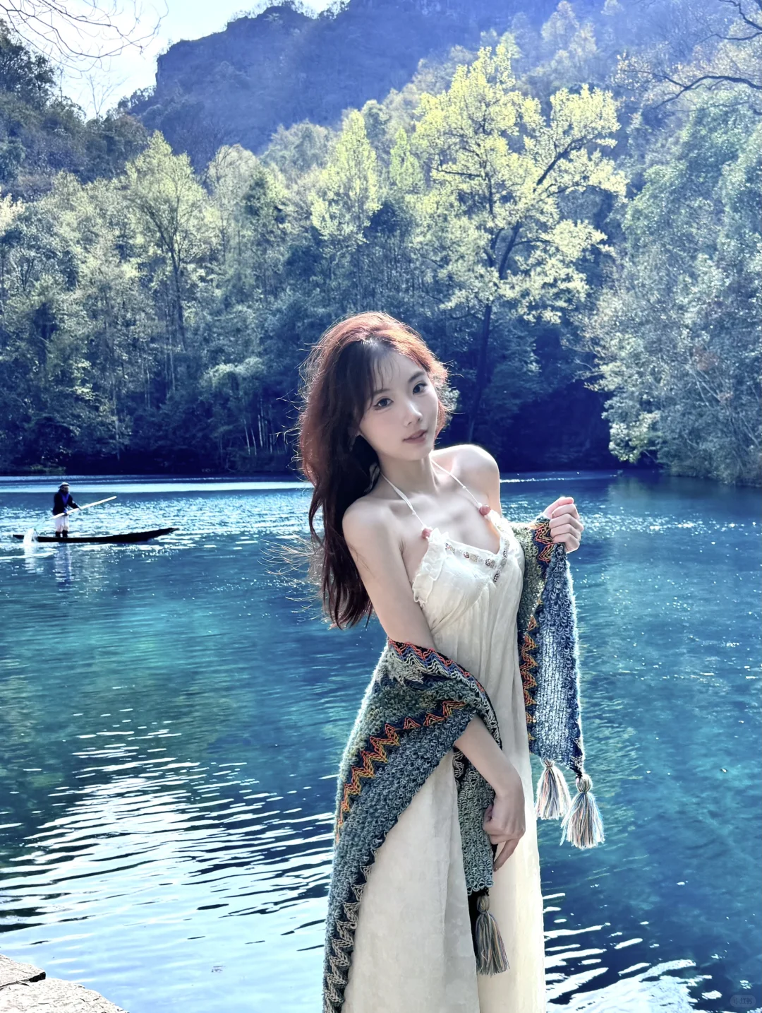 荔波小七孔｜晴天的卧龙潭真的赛九寨沟