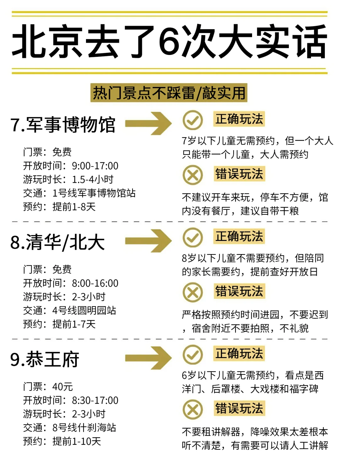 敲实用😎去了6次北京大实话！包不踩雷的~