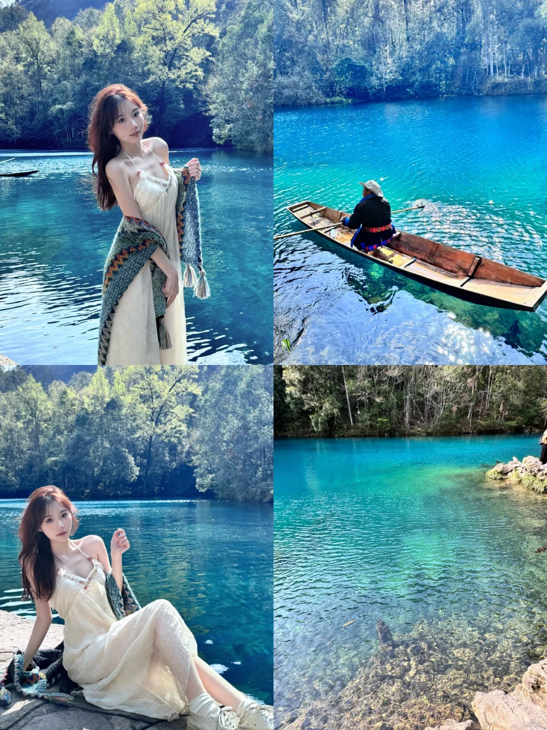 荔波小七孔｜晴天的卧龙潭真的赛九寨沟