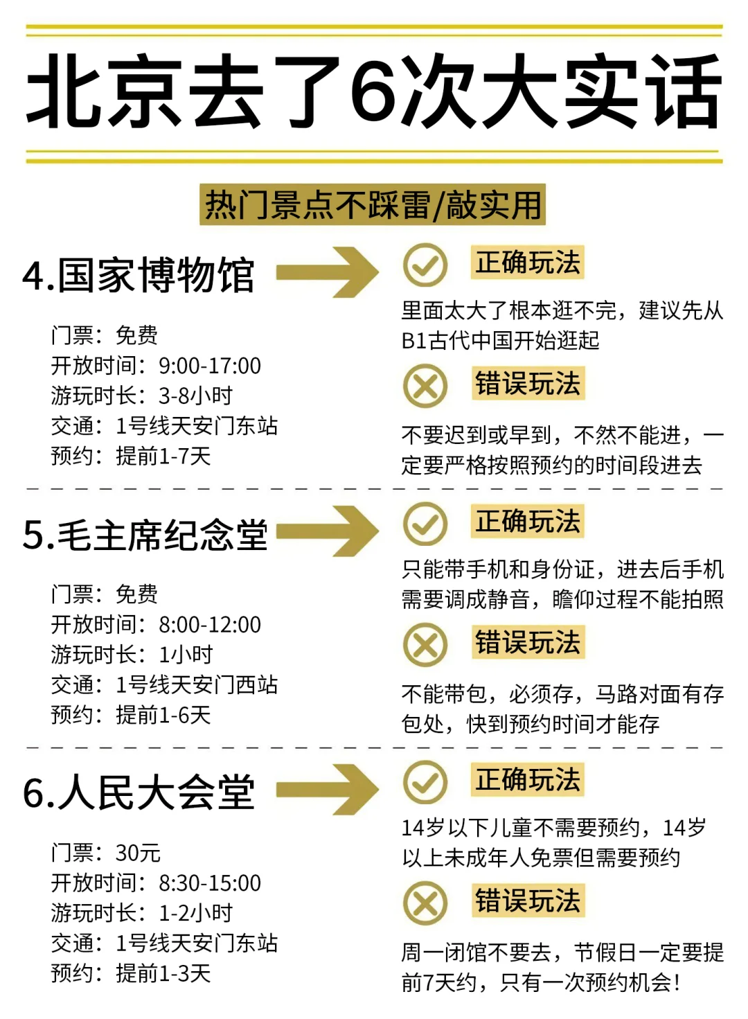 敲实用😎去了6次北京大实话！包不踩雷的~