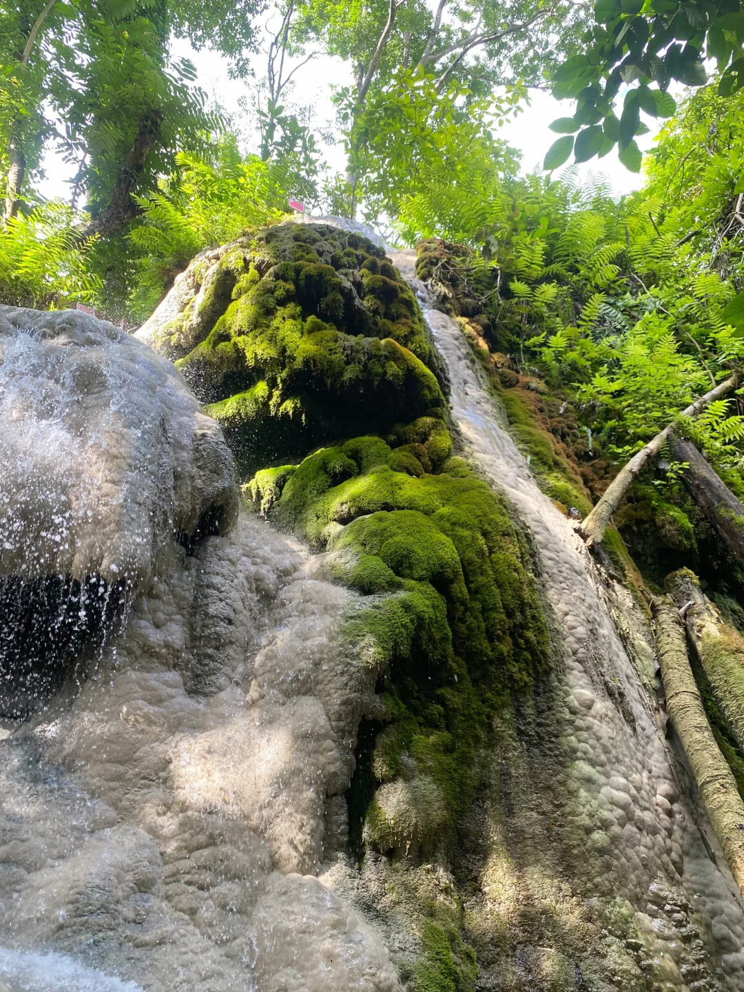 真的有不滑脚的粘粘瀑布（Namtok Buatong）