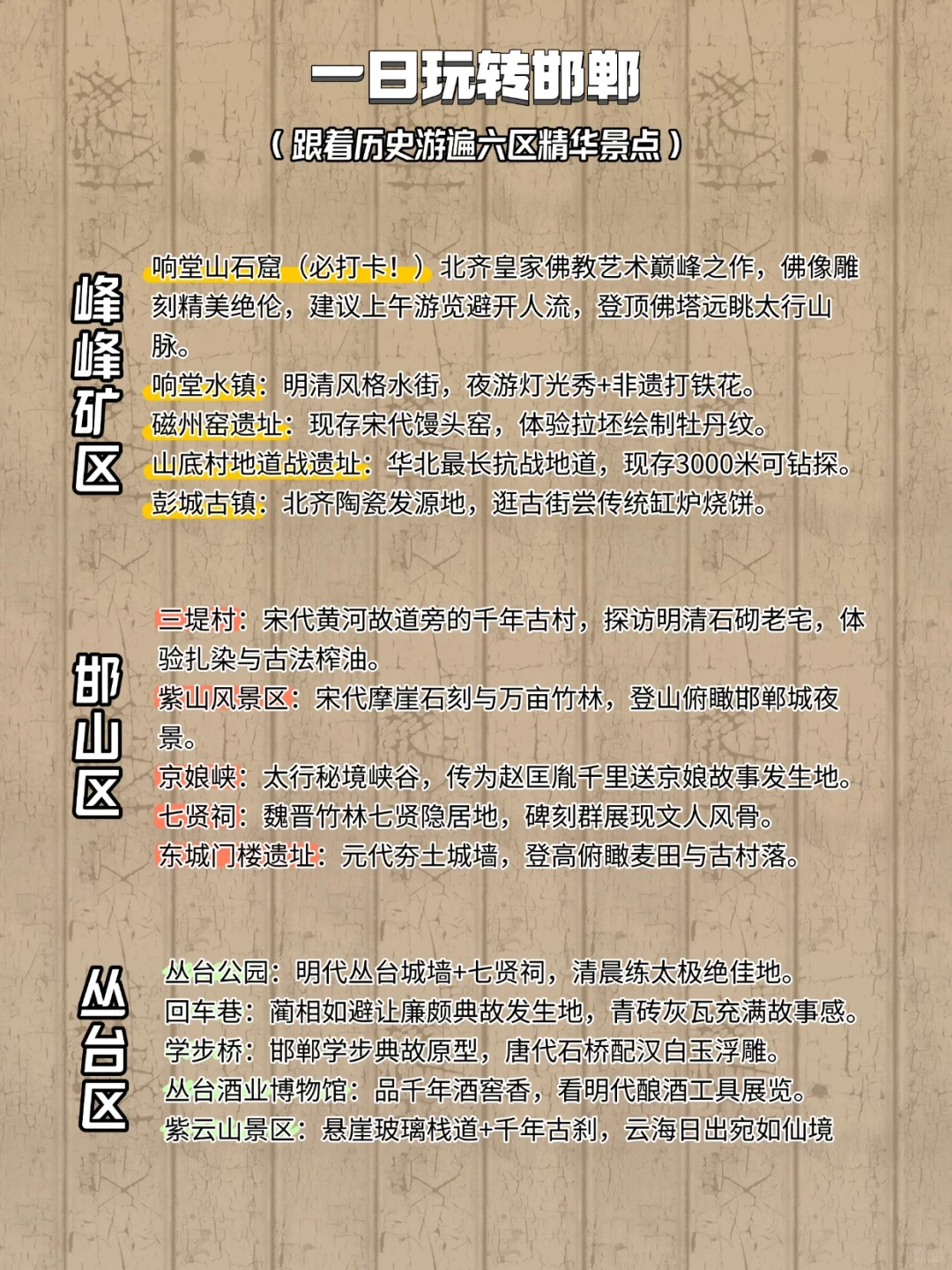 一日玩转邯郸｜跟着历史游遍六区精华景点