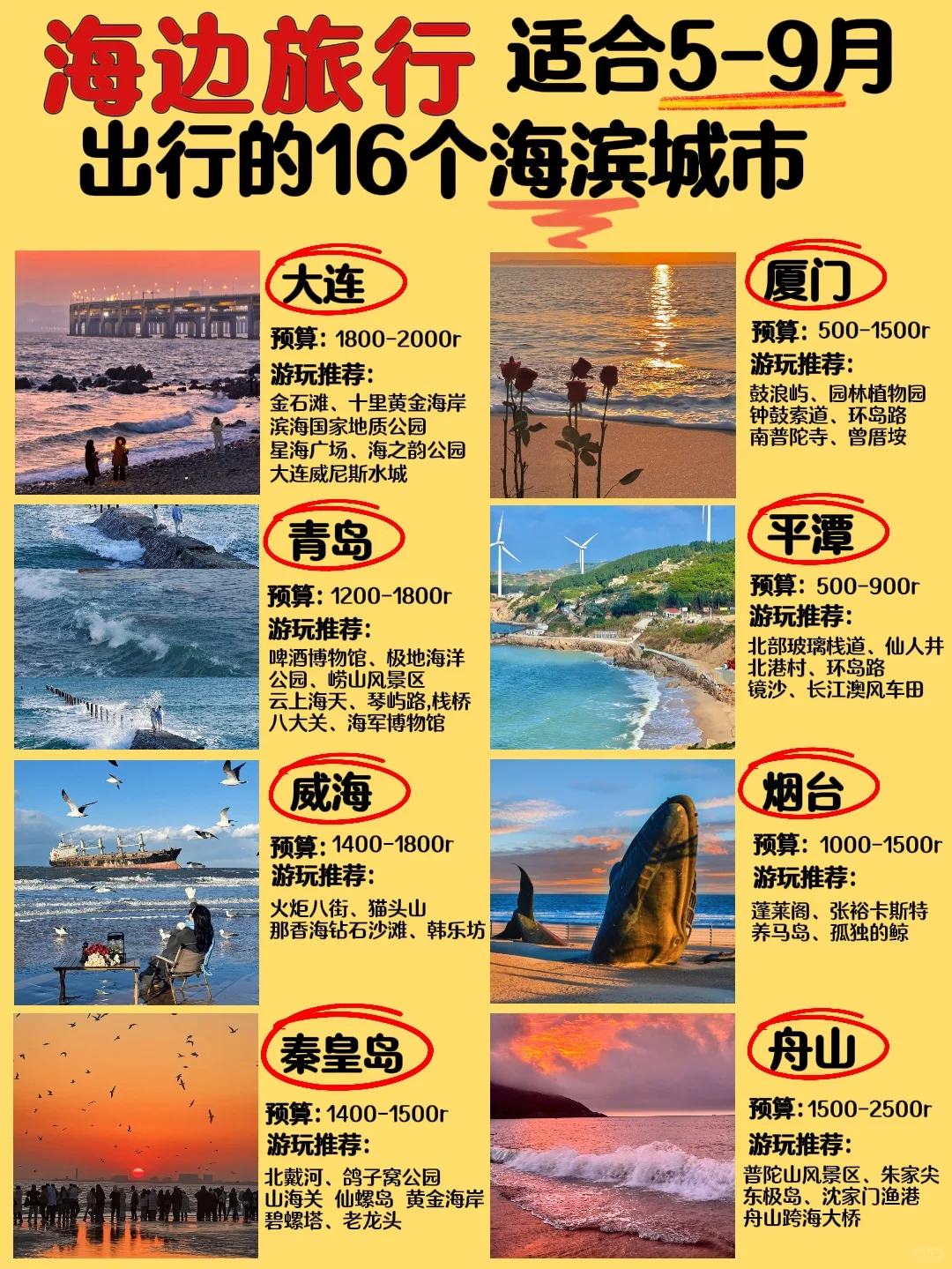 5-9月 海边城市哪好玩❓收藏备用✅