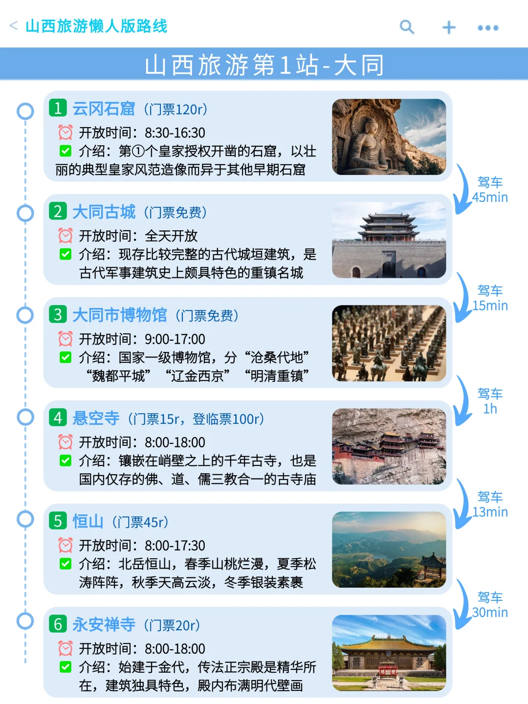 满意哭😭这份懒人版山西旅游攻略好详细啊