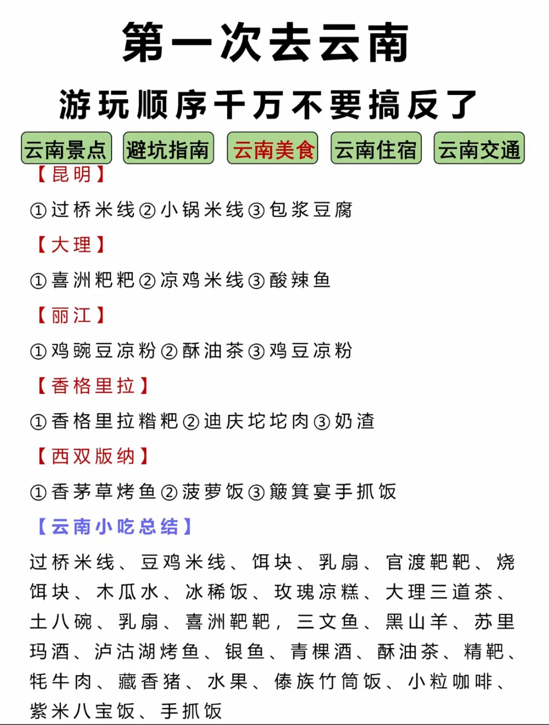 计划去云南的姐妹们!速查收出行攻略家人们