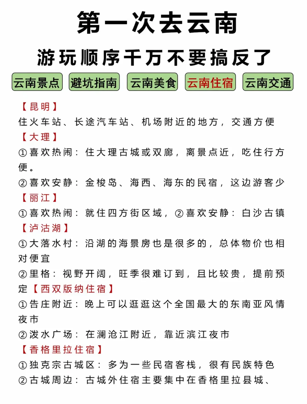 计划去云南的姐妹们!速查收出行攻略家人们