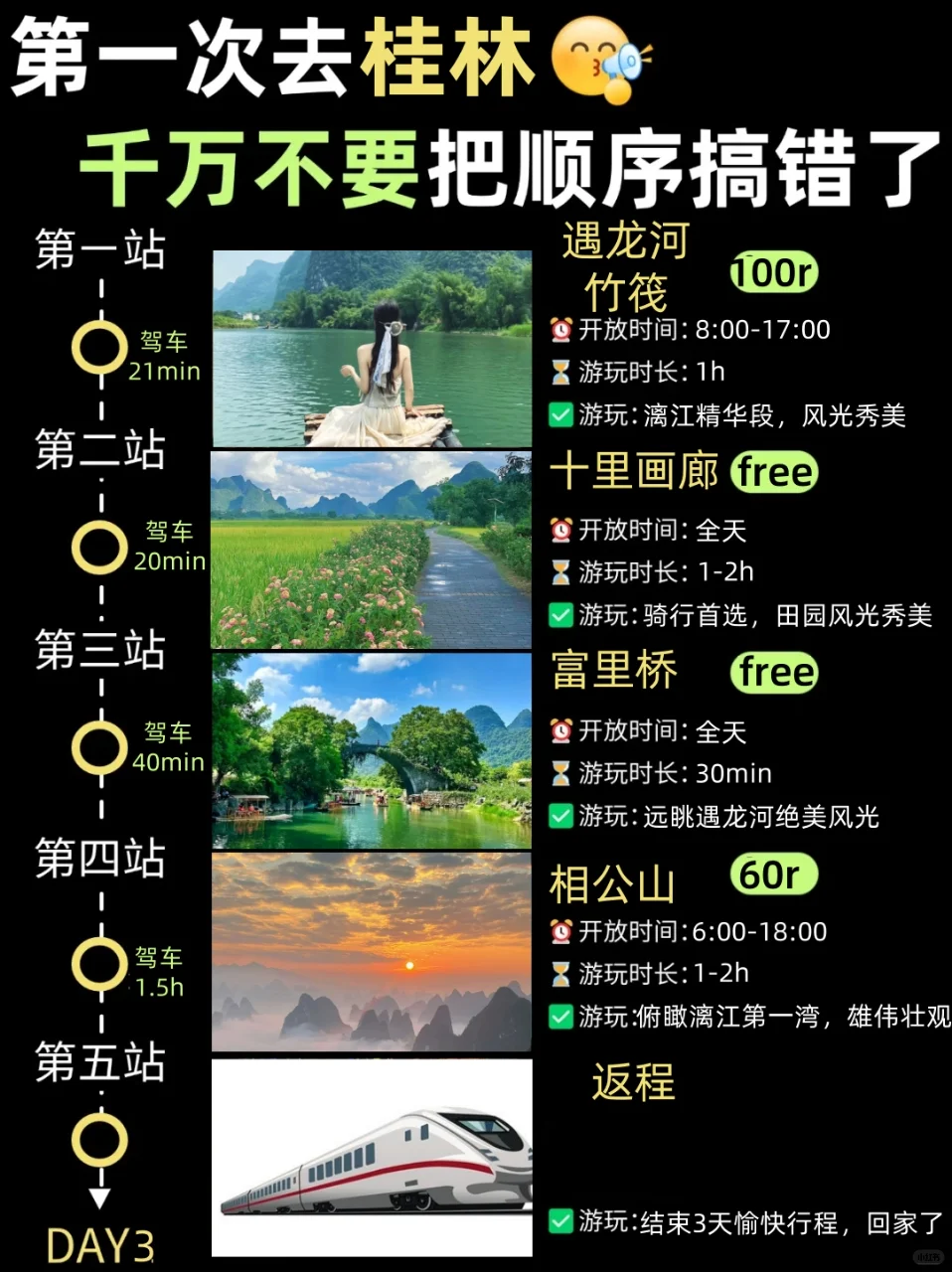 桂林懒人版路线规划✅三天两夜不踩雷版！！