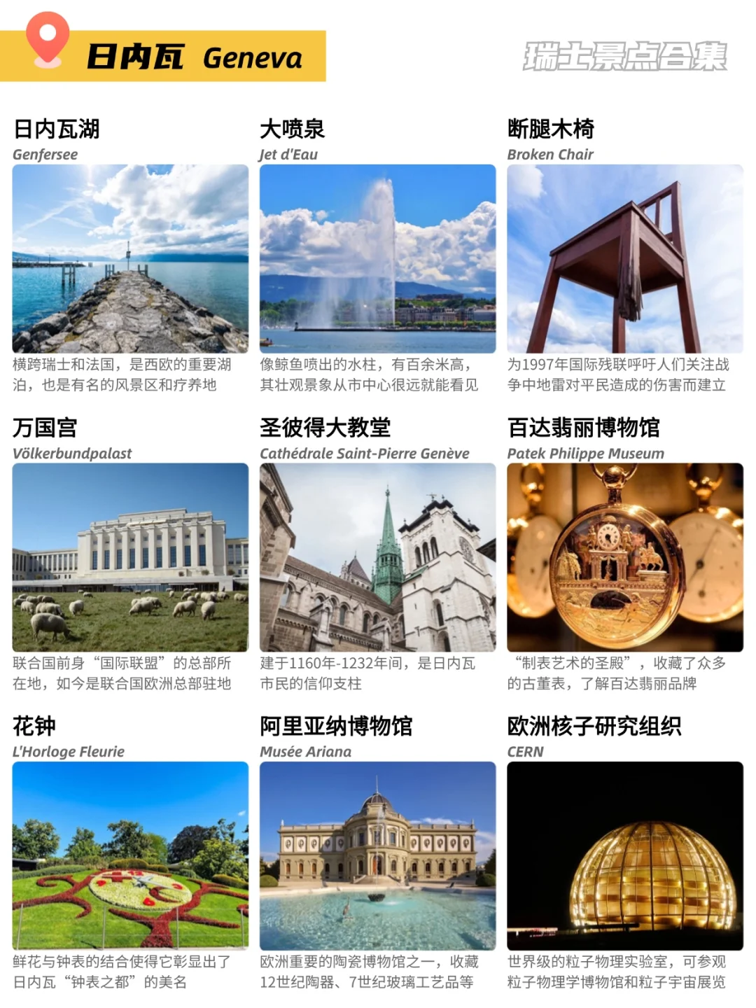 🇨🇭瑞士72个主景点合集‼️