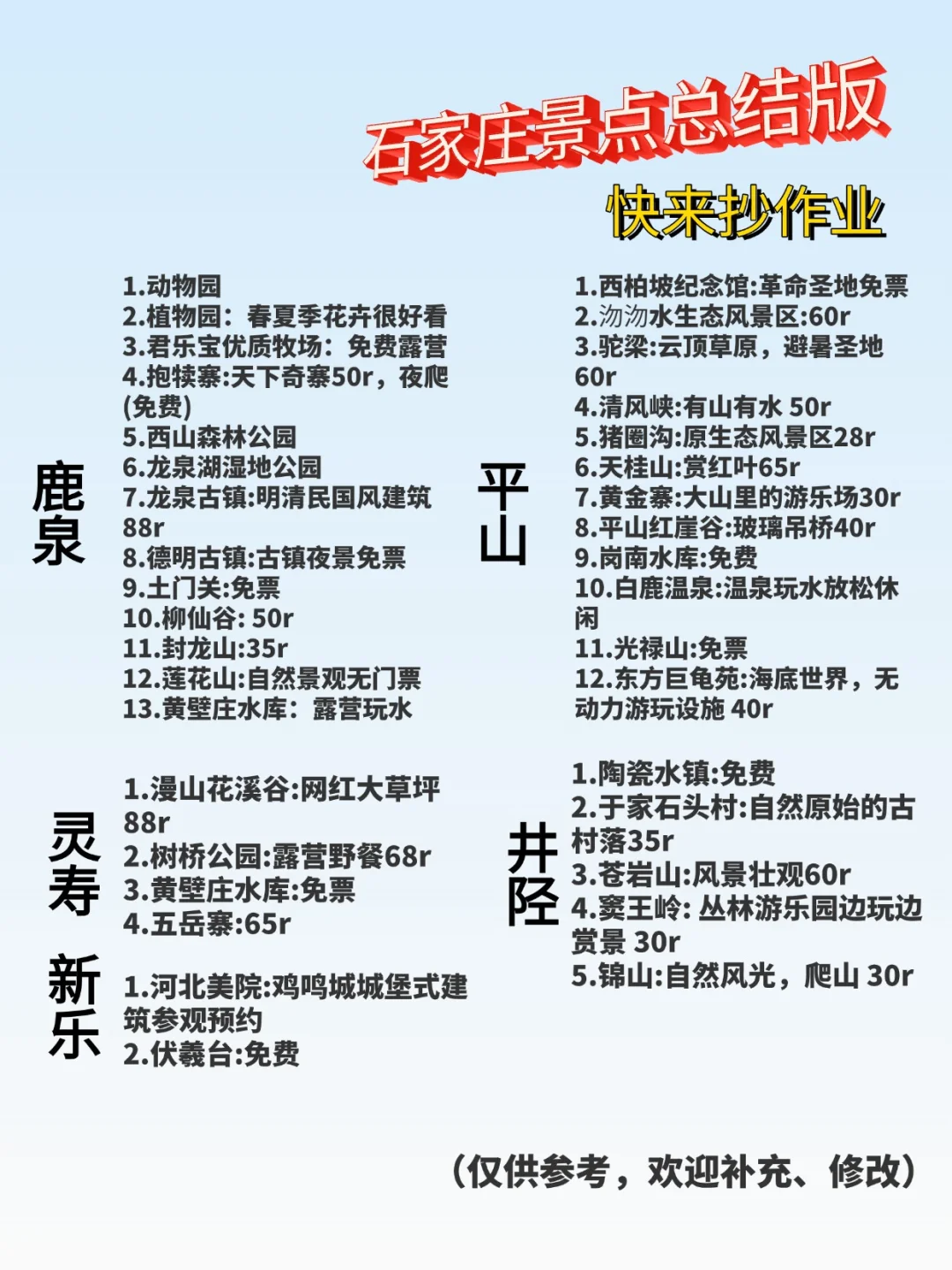 终于有人把石家庄旅游说明白了！