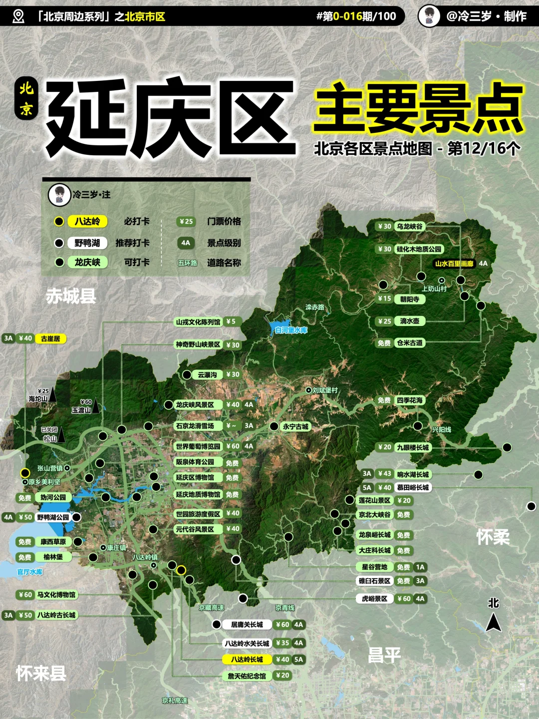 花了半个月，终于盘完北京16区1000个景点