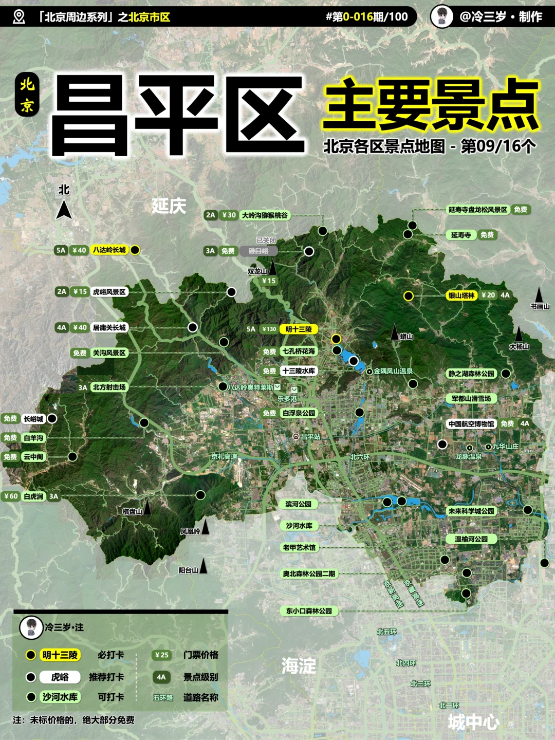 花了半个月，终于盘完北京16区1000个景点