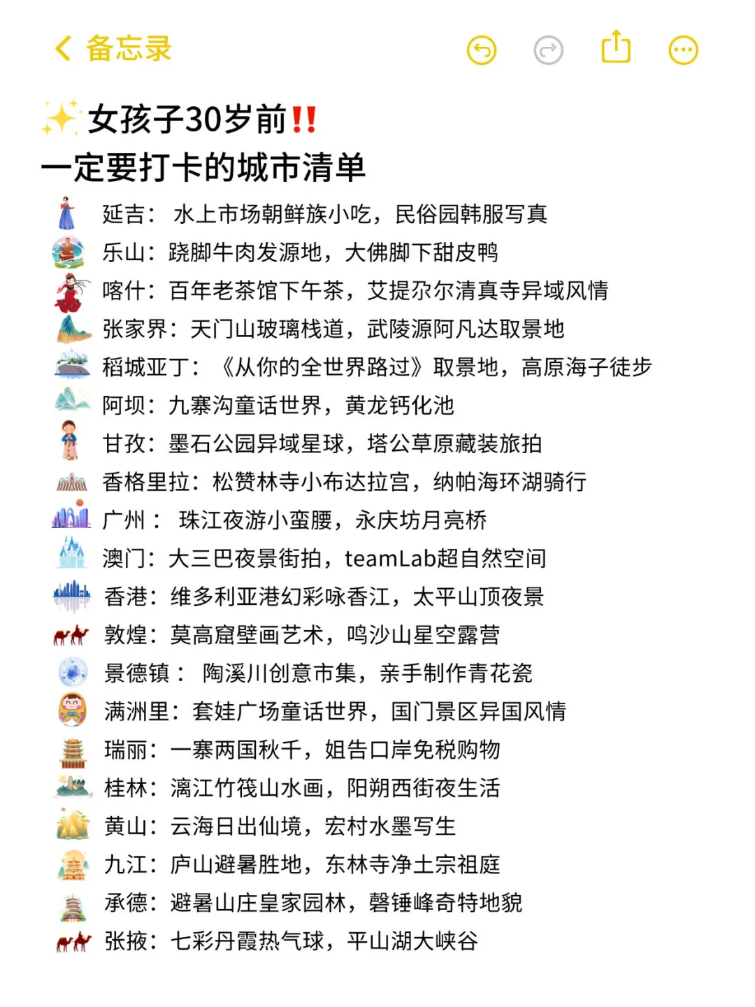 女孩子30岁前一定要打卡的城市清单