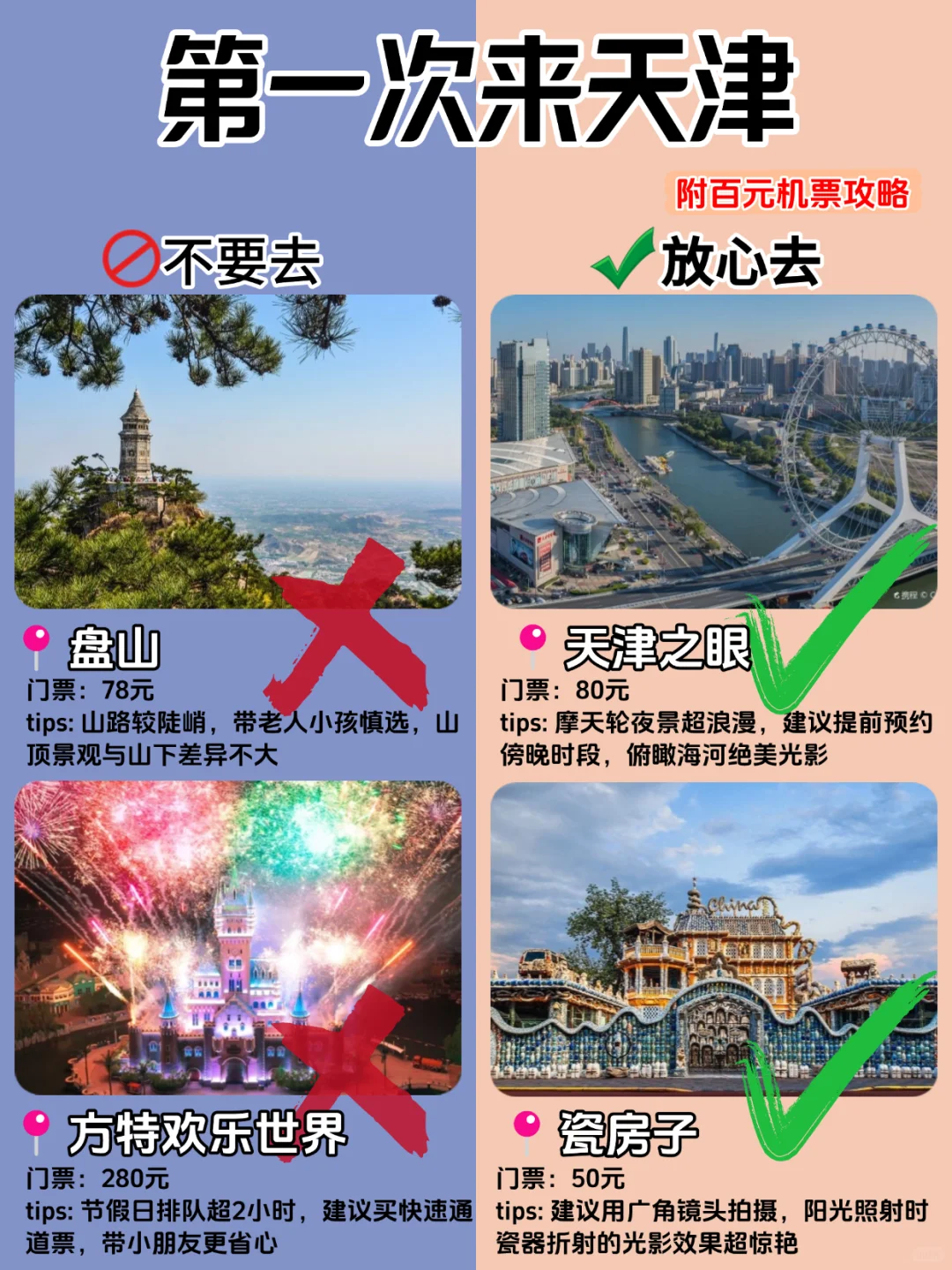 天津不绕路版旅游攻略|附低价机票