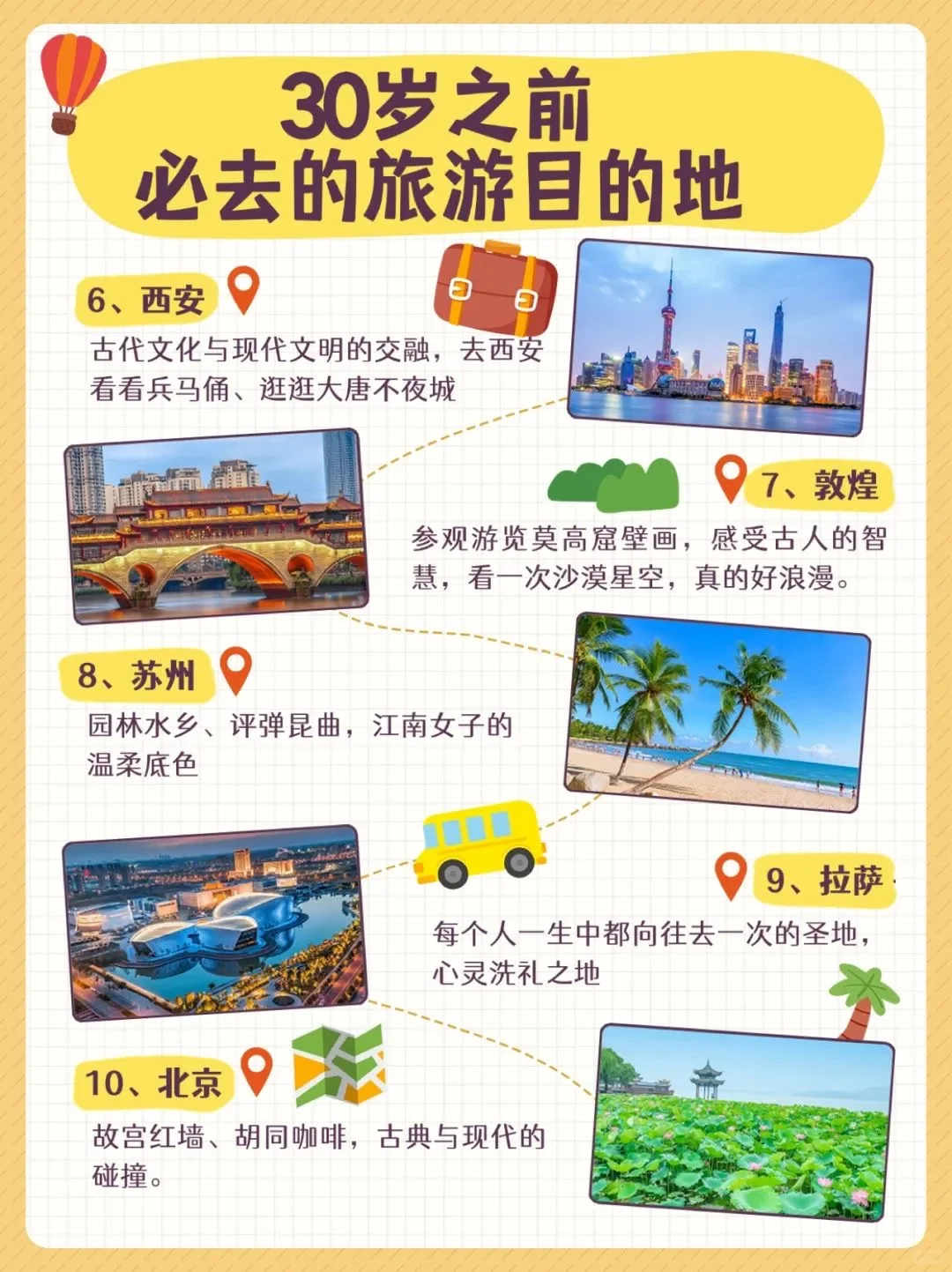 30岁之前必去的旅游目的地及对应景点+美食